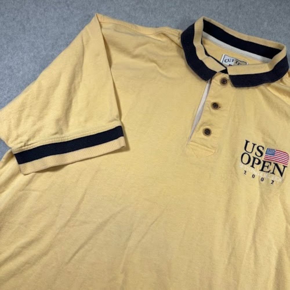 Cutter & Buck US Open Bethpage Polo Shirt Mens XXL Yellow 2002‎ Yellow  Golf USA